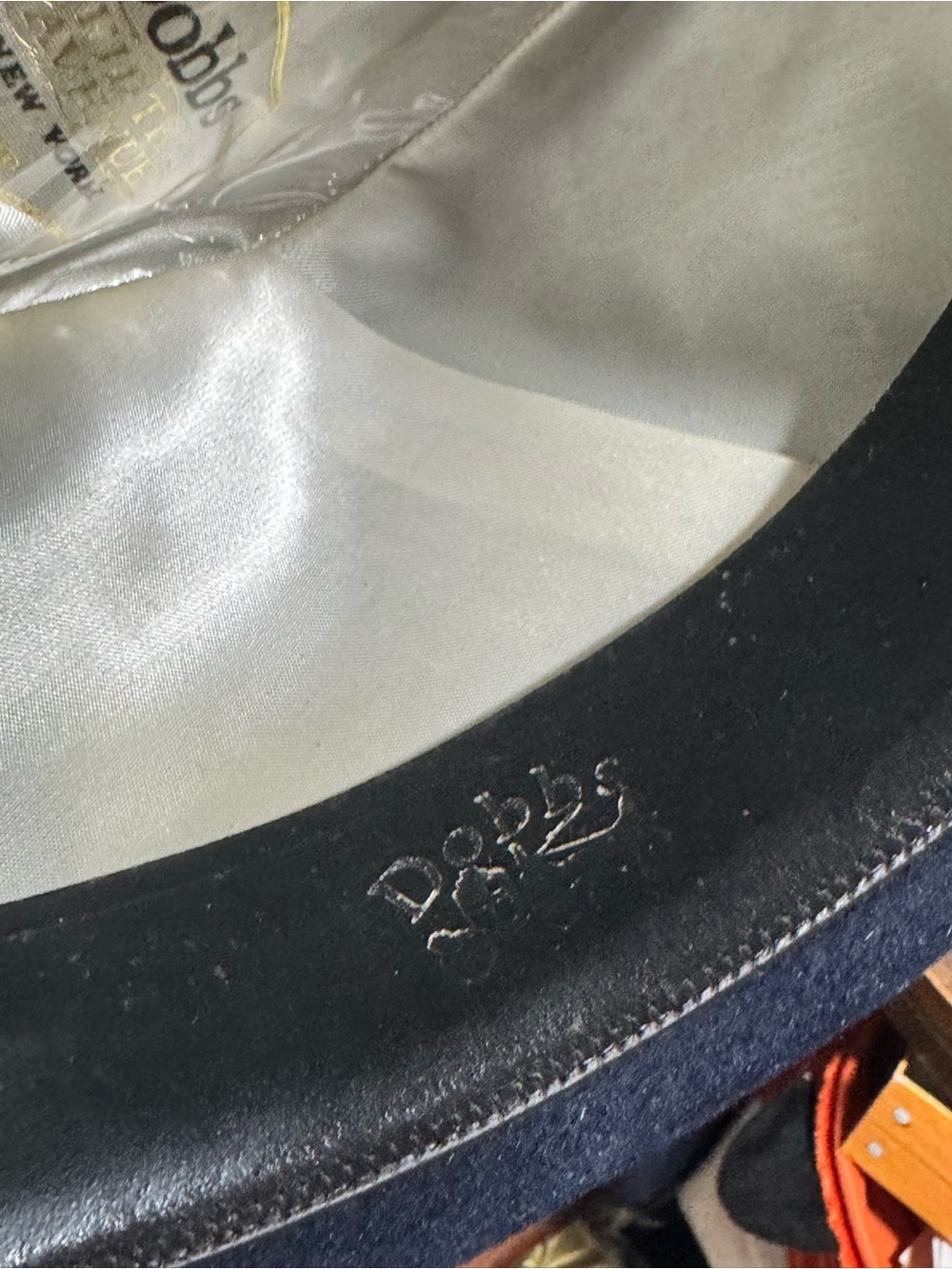 Vintage Dobbs 5th Avenue New York Midnight Blue Fedora Hat Velvet Felt w/Box - Picture 11 of 15